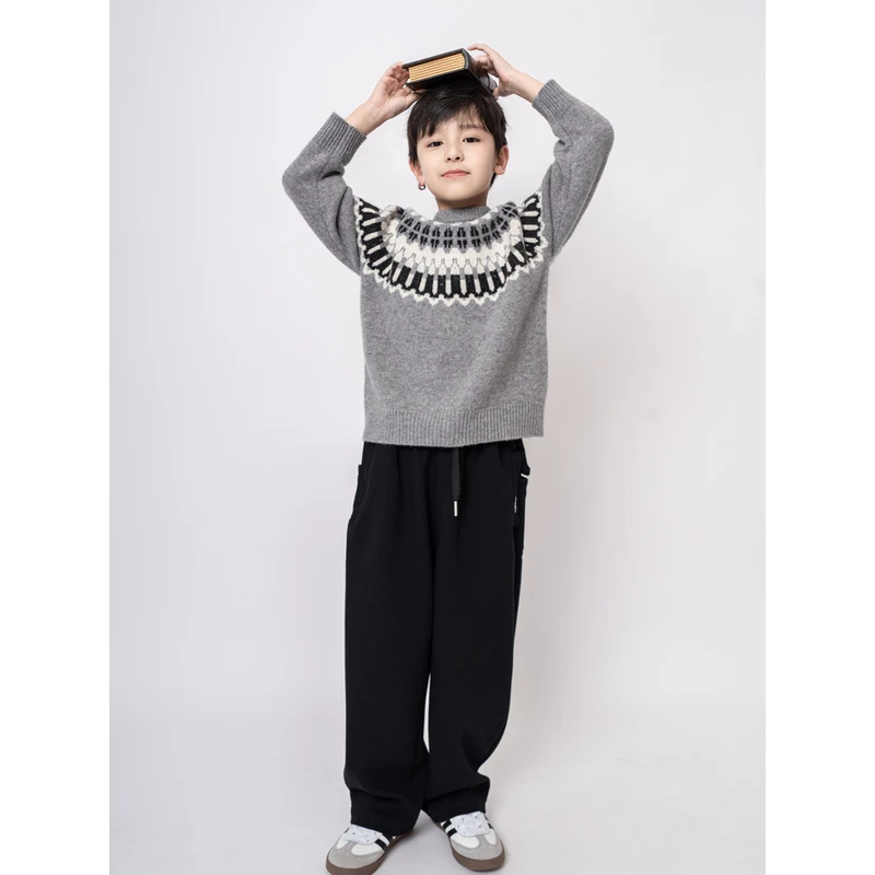 ‘费尔岛’【100羊毛】男童费尔岛系列纯羊毛衫儿童毛衣中大童宝宝