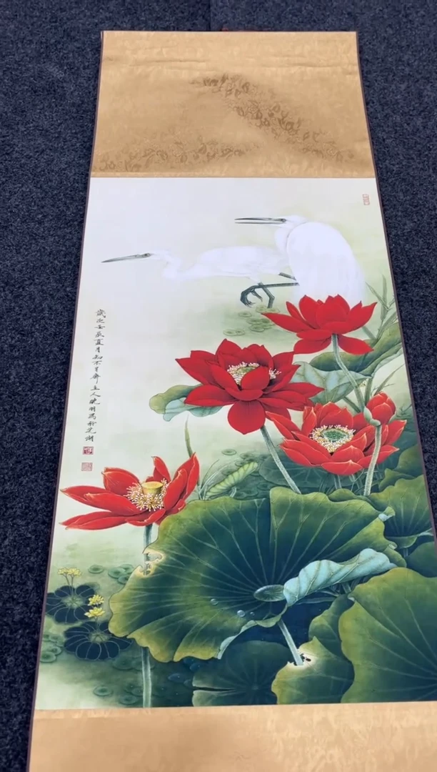 【闪购商品】书法荷花白鹭