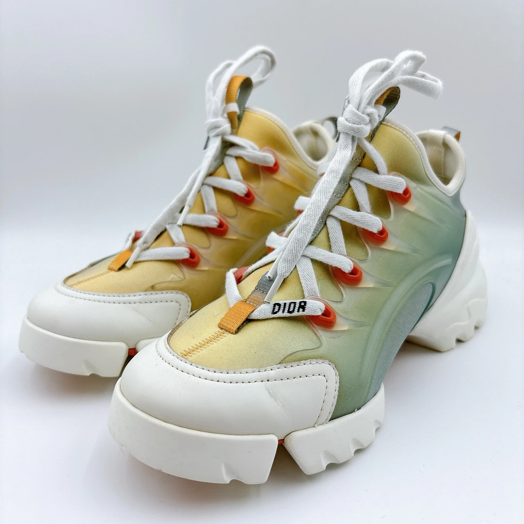 97新/迪奥/Dior36.5码/D-Connect绿黄渐变色老爹鞋/BM00074