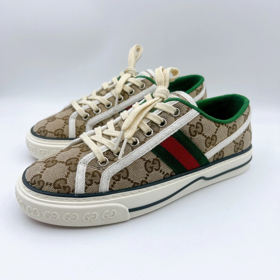 98新/古驰/GUCCI36.5码/1977乌木色满印板鞋/BM00821