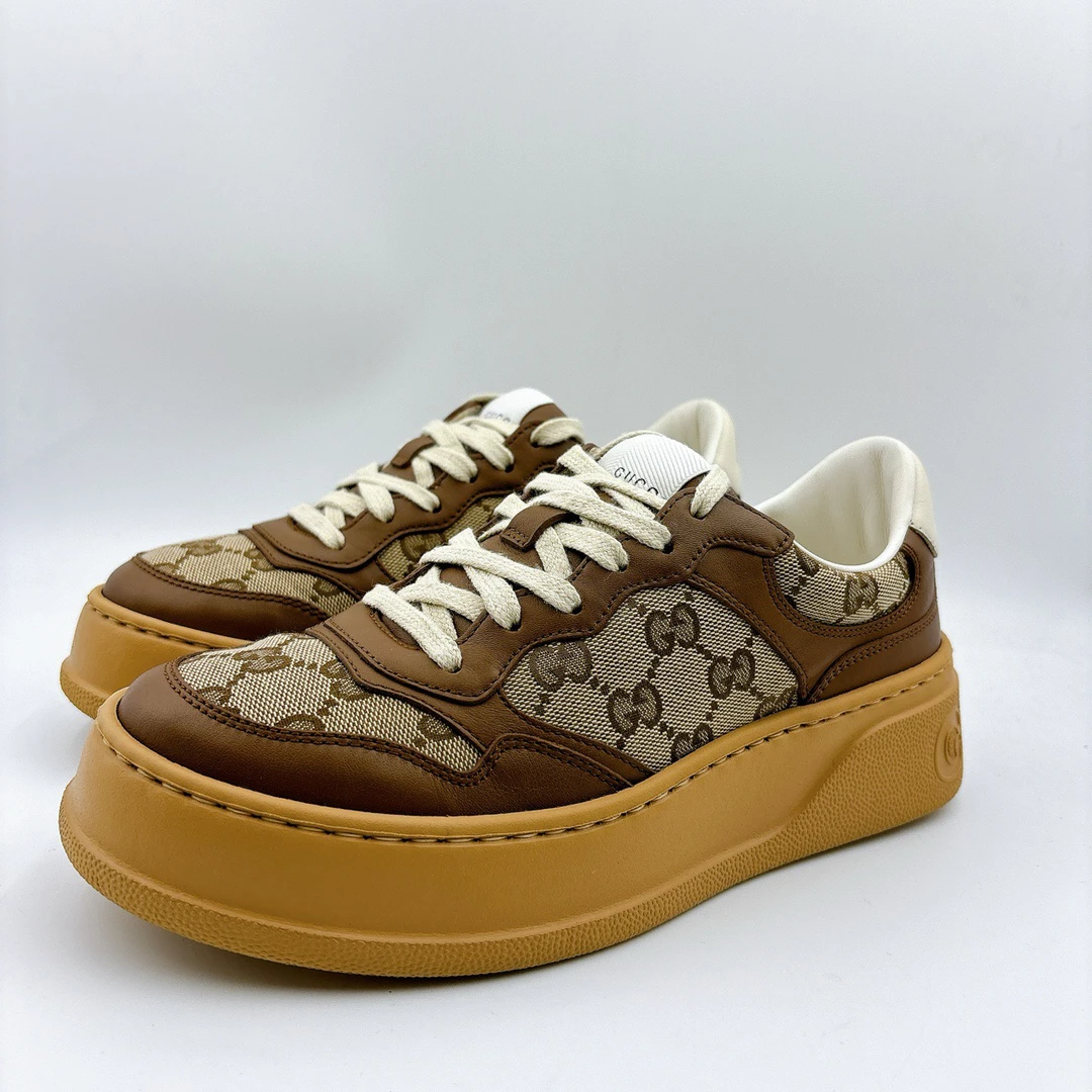 98新/古驰/gucci37.5码/经典焦糖色饼干板鞋/BM00718