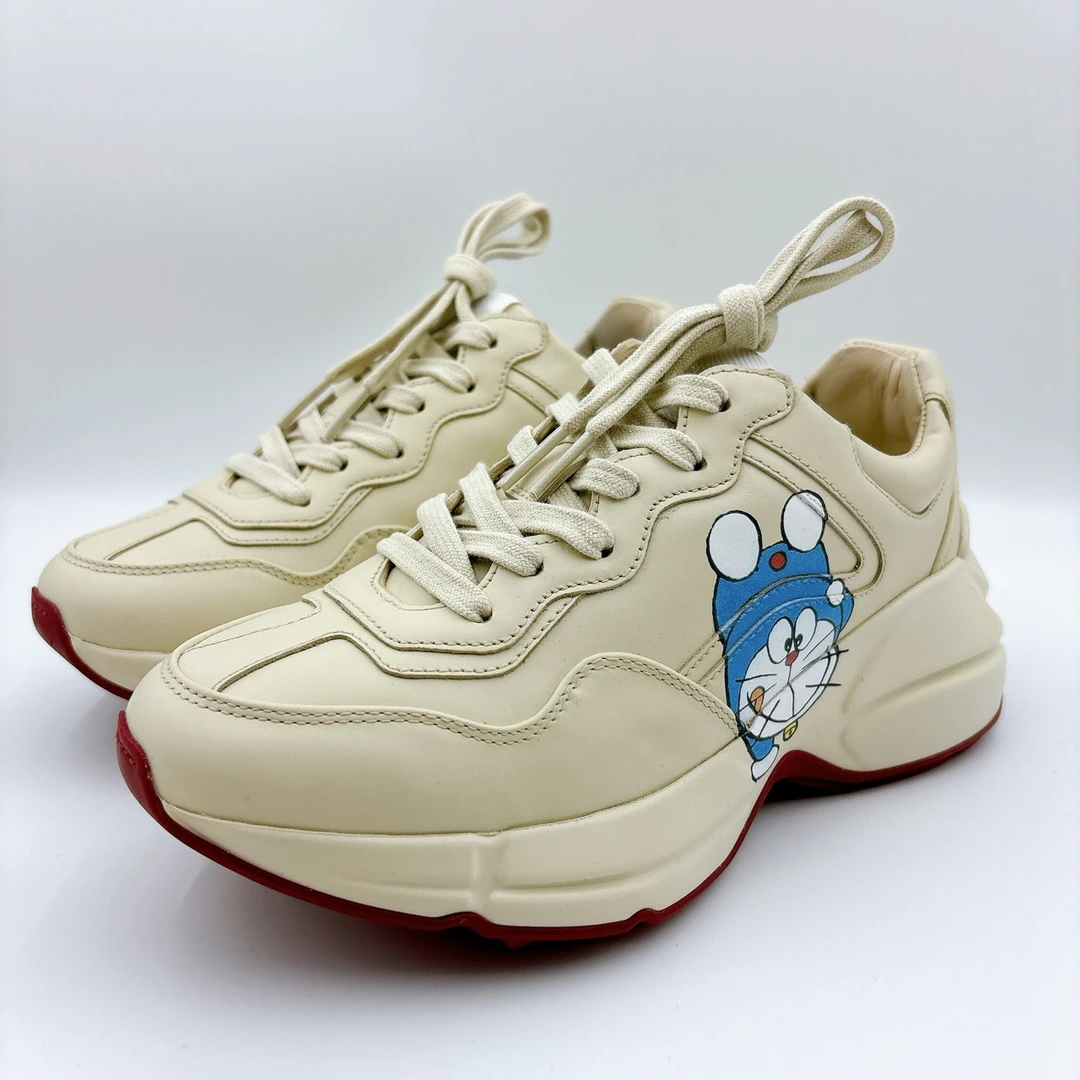 99新/古驰/Gucci34.5码/米色叮当猫老爹鞋