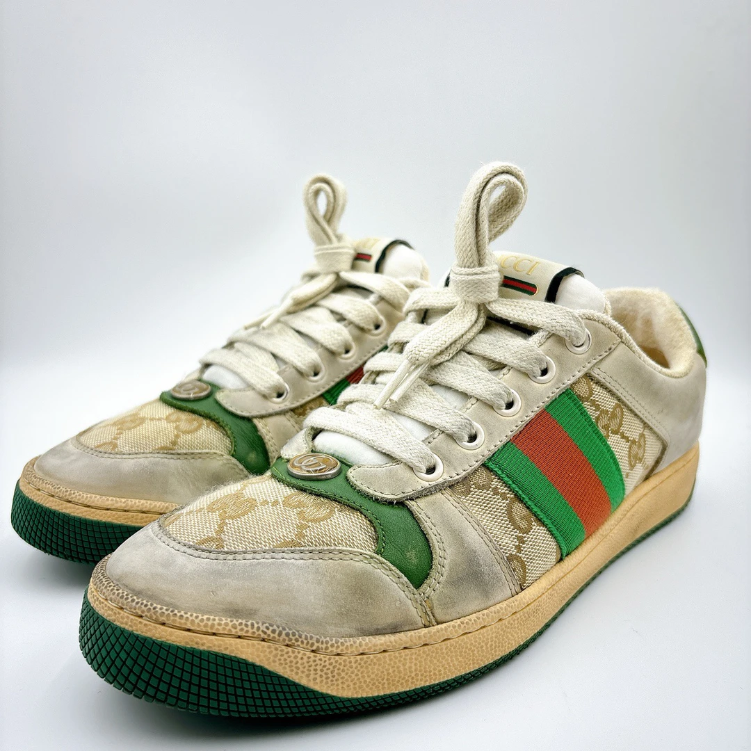 96新/古驰/Gucci38码/经典绿色做旧小脏鞋/BM00981