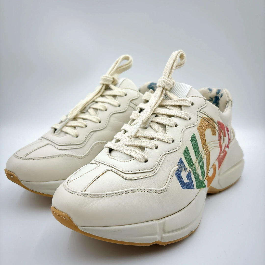 97新/古驰/gucci34.5码/经典彩虹印花老爹鞋/BM00955