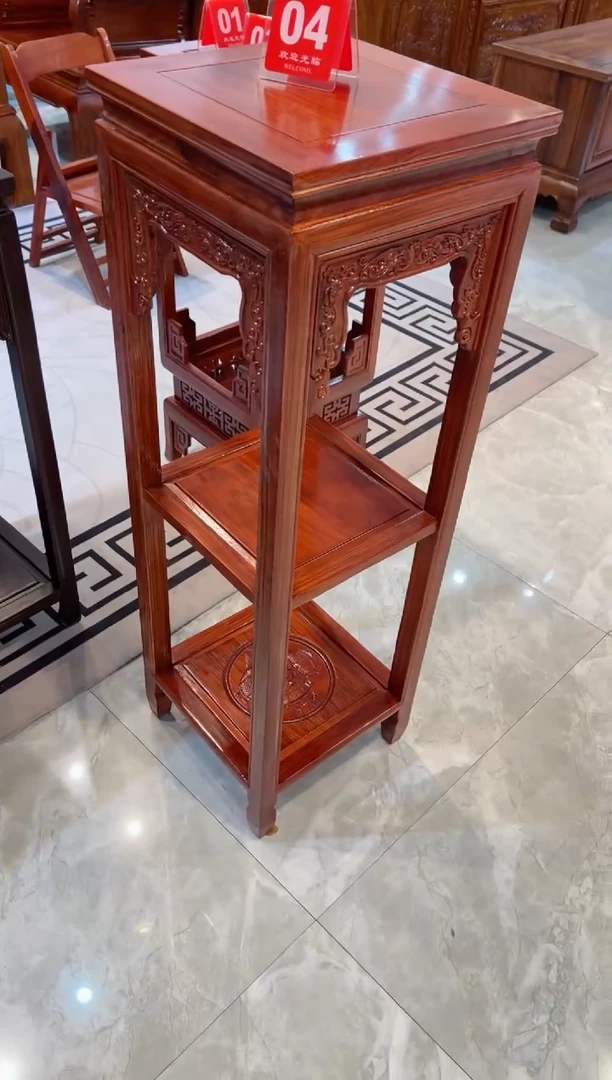 【闪购商品】花梨木类成套家具洋花花架32*32*100