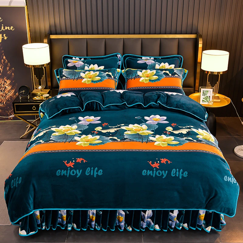 （人气爆款）秋冬款防寒牛奶绒四件套床上用品四件套床上用品