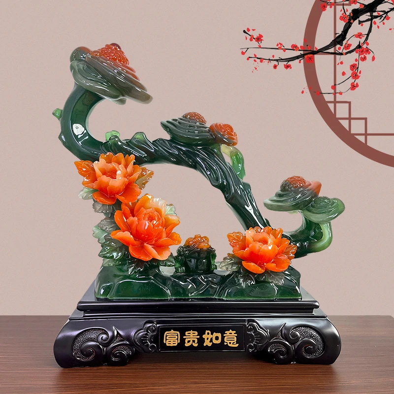 新房如意新中式工艺品电视柜两边玄关酒柜家居客厅装饰品摆件高档