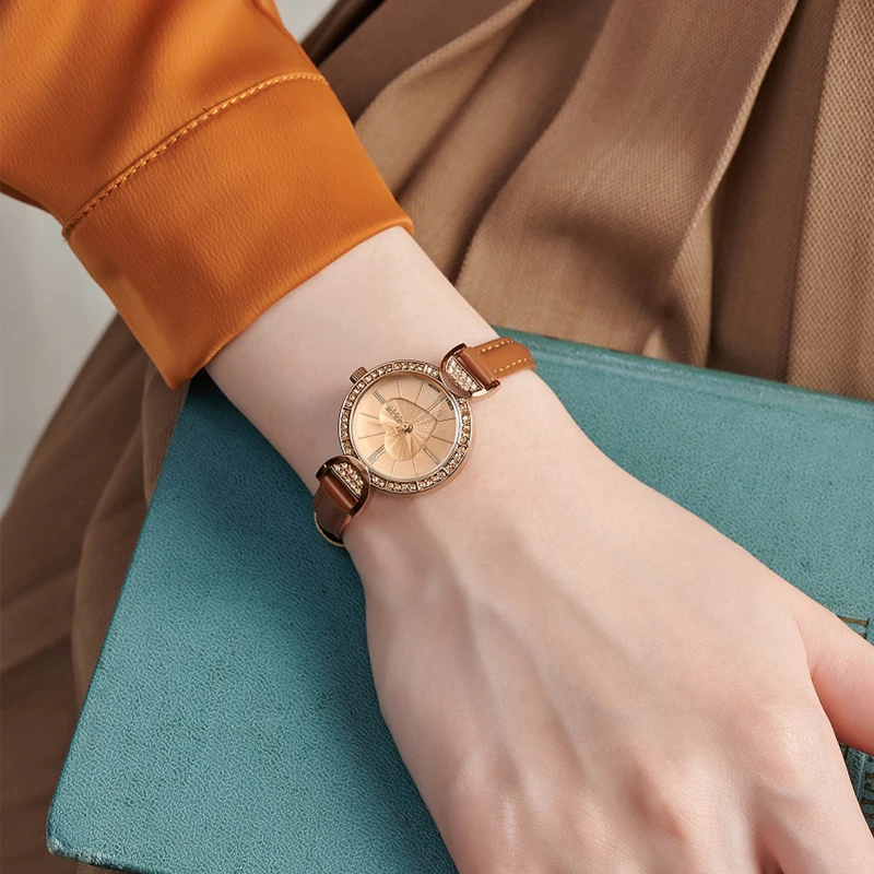 专柜正品聚利时女表水钻爱心ins复古时尚防水学生女士手表腕表779