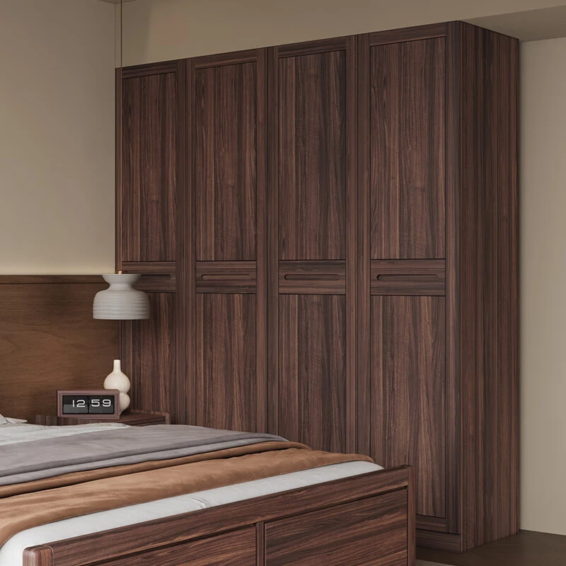 天坛家具实木衣柜新中式乌金木卧室柜双门三门四门衣柜组合-木舍