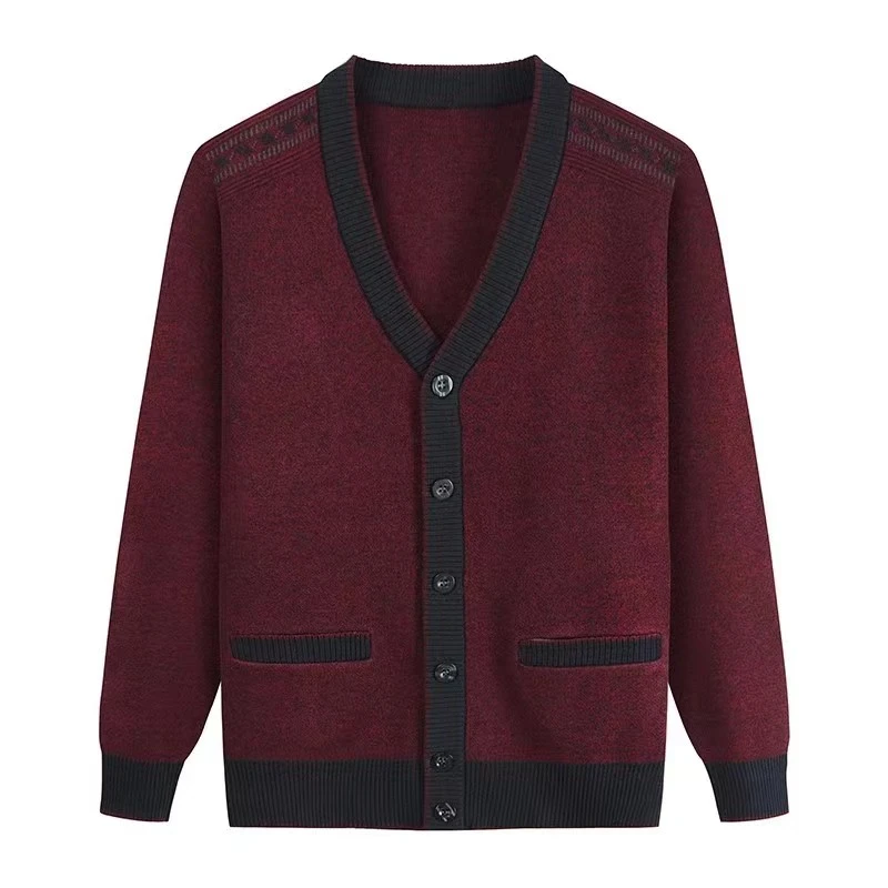 中老年人针织衫毛衣男长袖男装爷爷装宽松爸爸开衫时尚外套春秋季