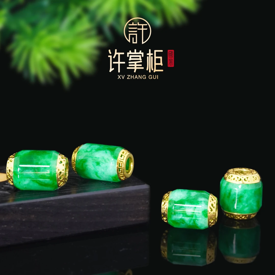 许掌柜｜18K金镶嵌路路通吊坠天然缅甸翡翠A货国潮风原创设计精致