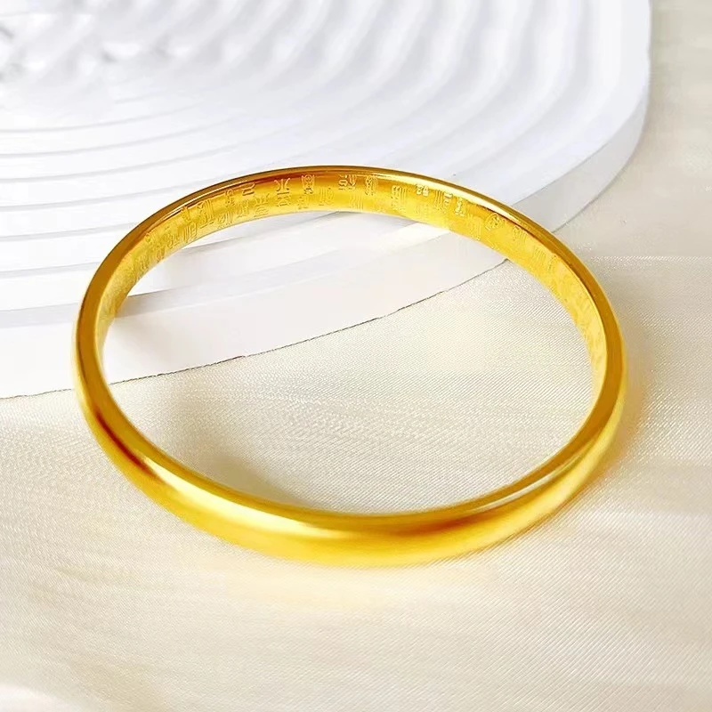 足金999黄金女款时尚古法素款手镯