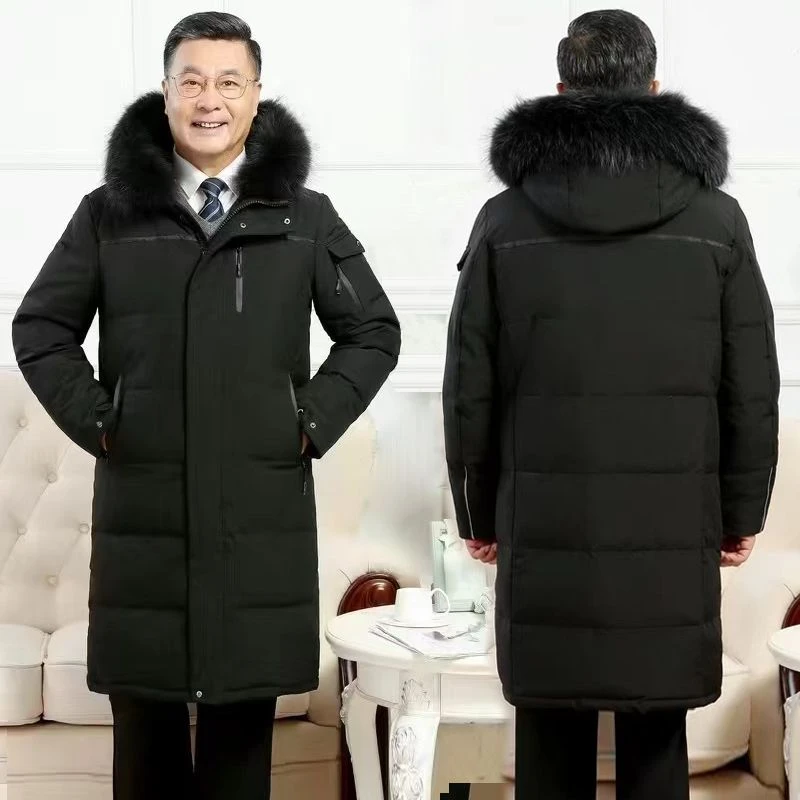波司豋羽绒服男士中长款过膝冬季新款防寒保暖加厚中老年爸爸装外