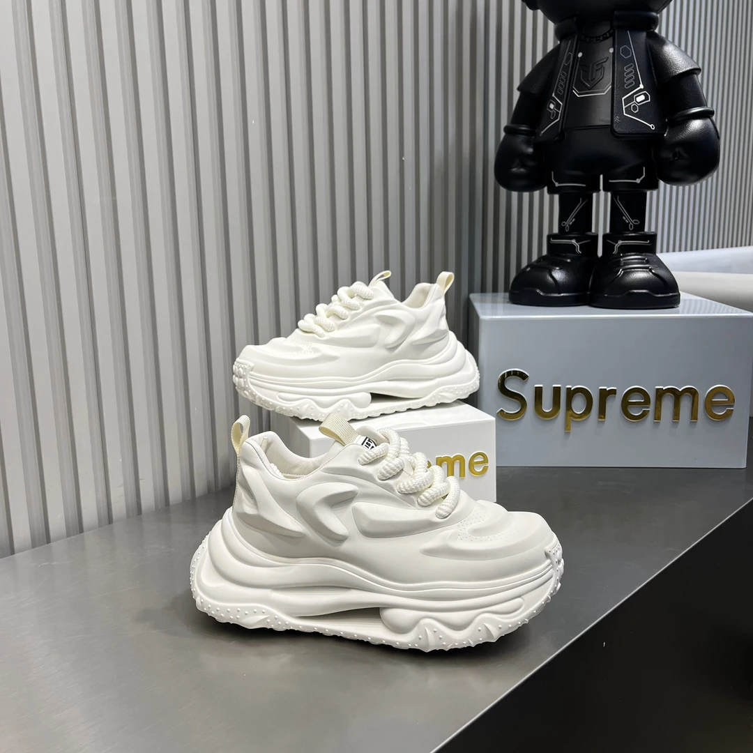 欧洲站秋季2024新款男鞋厚底皮面老爹鞋轻质透气休闲鞋（标准尺码