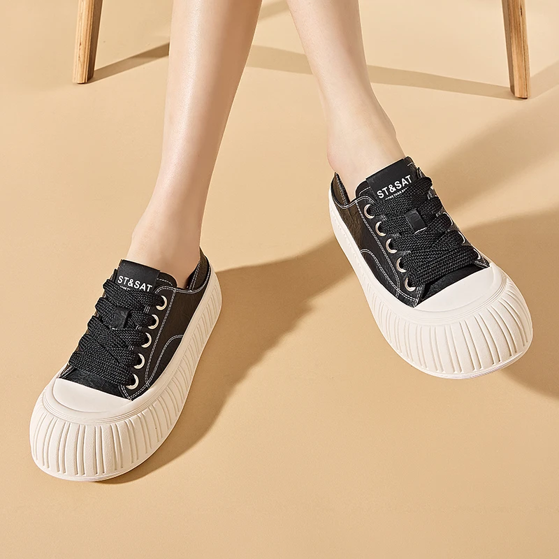 St&Sat/星期六小香风春季厚底运动低帮饼干鞋平底休闲百搭女鞋子