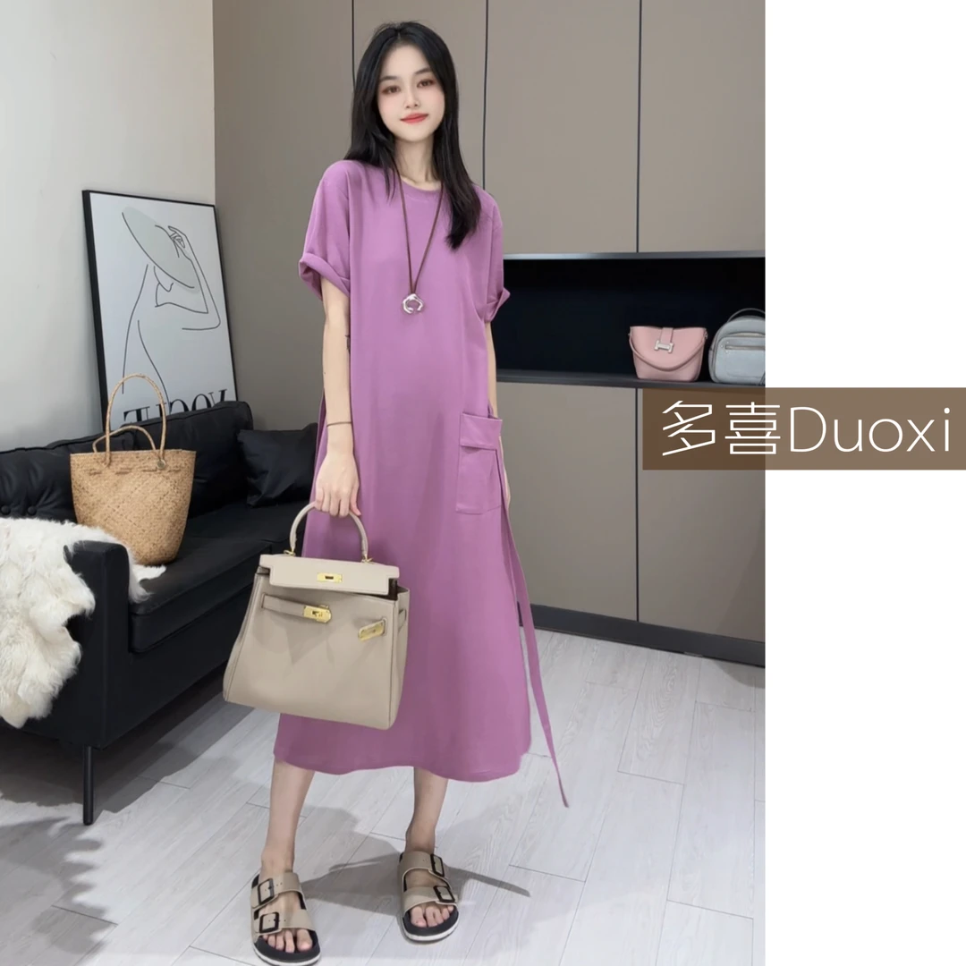 【Duoxi】"单口袋"G015# 连衣裙夏季新款 显瘦遮肉气质休闲设计感