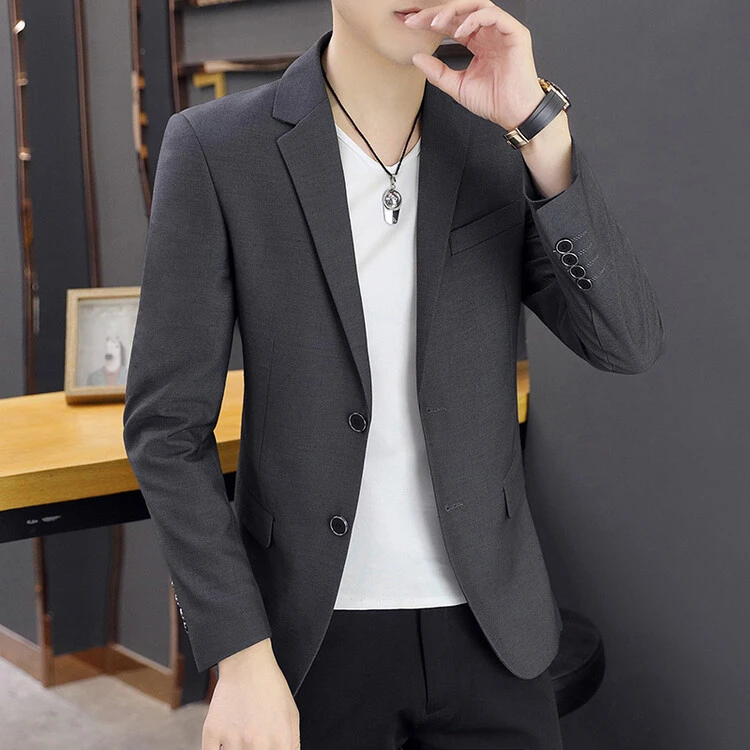 春季新款韩版英伦修身潮流时尚都市轻商务绅士休闲小西服外套男