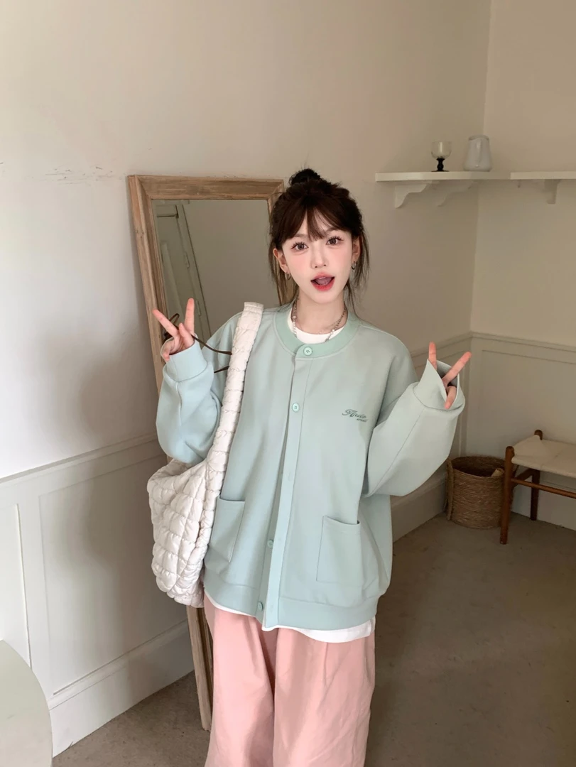 ANDEARDI春季新款开衫衛衣薄款外套女长袖復古宽松百搭套装