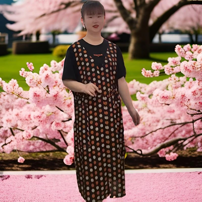 【神怡家】大码显瘦中长款女装连衣裙