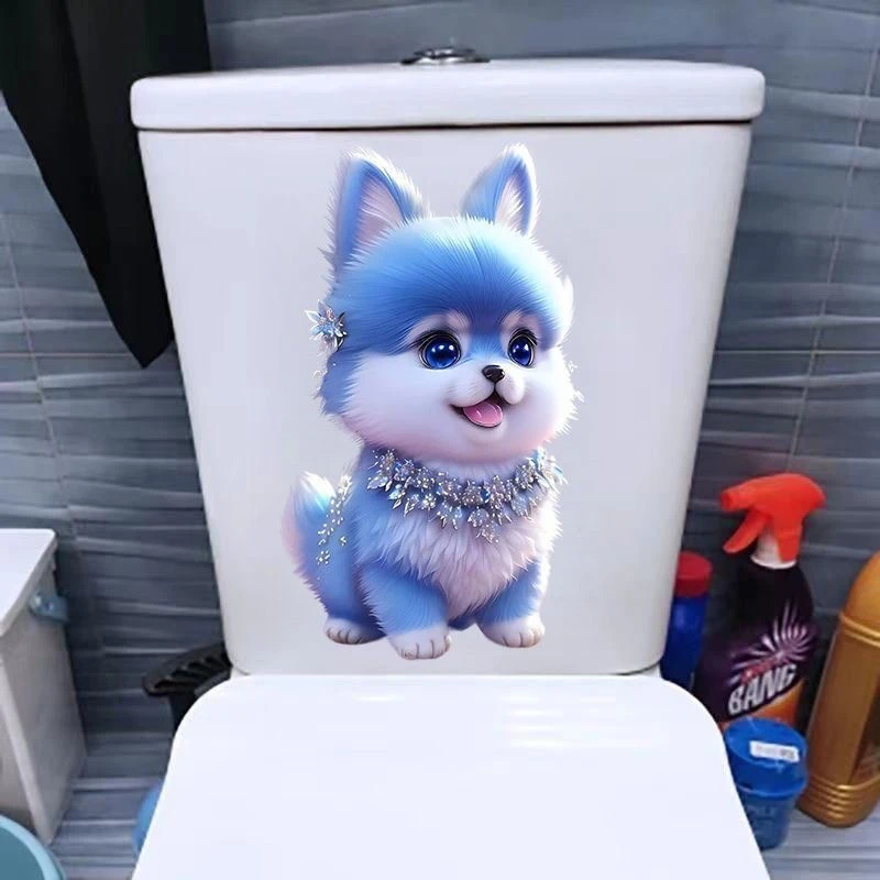 爆款网红狗狗超萌小狗贴纸个性装饰冰箱马桶贴画车贴儿童房墙贴