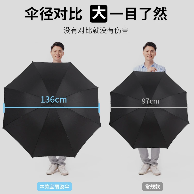 baolz/宝丽姿高尔夫贵宾8骨开汽车高尔夫贵宾直柄加固晴雨两用伞