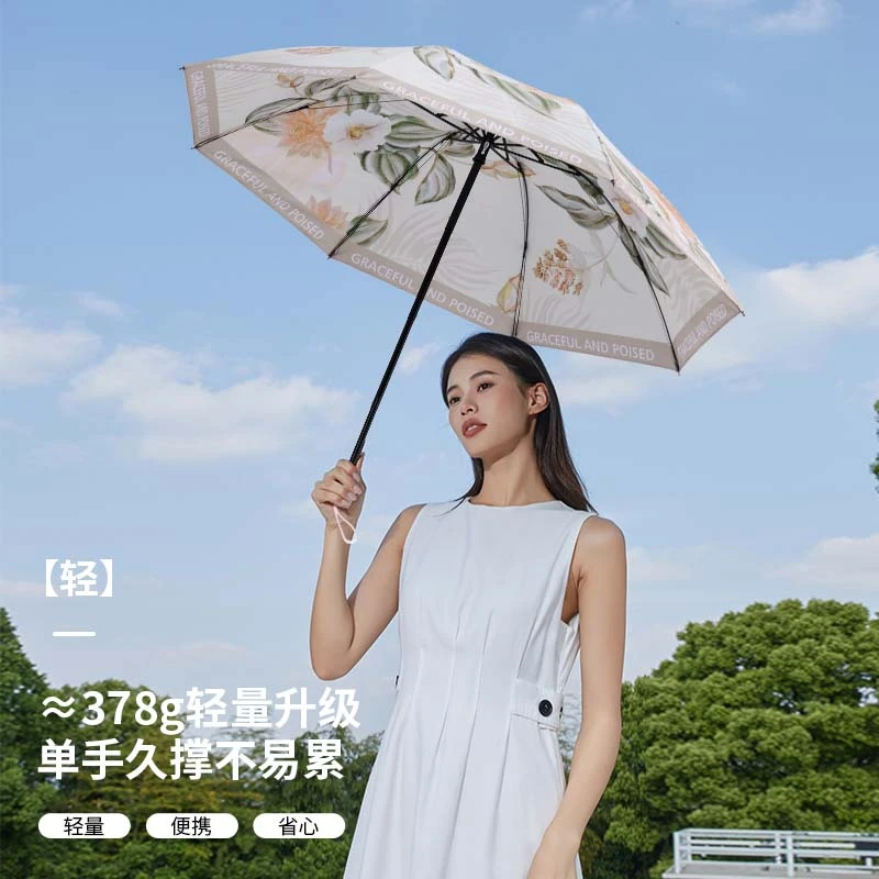 baolz/宝丽姿双层防晒复古遮阳太阳伞两用阻隔防紫外线双面花雨伞
