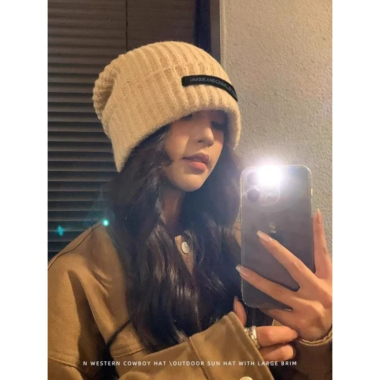 帽子女2024新款毛线帽子冬季大头围宽松显脸小保暖针织帽