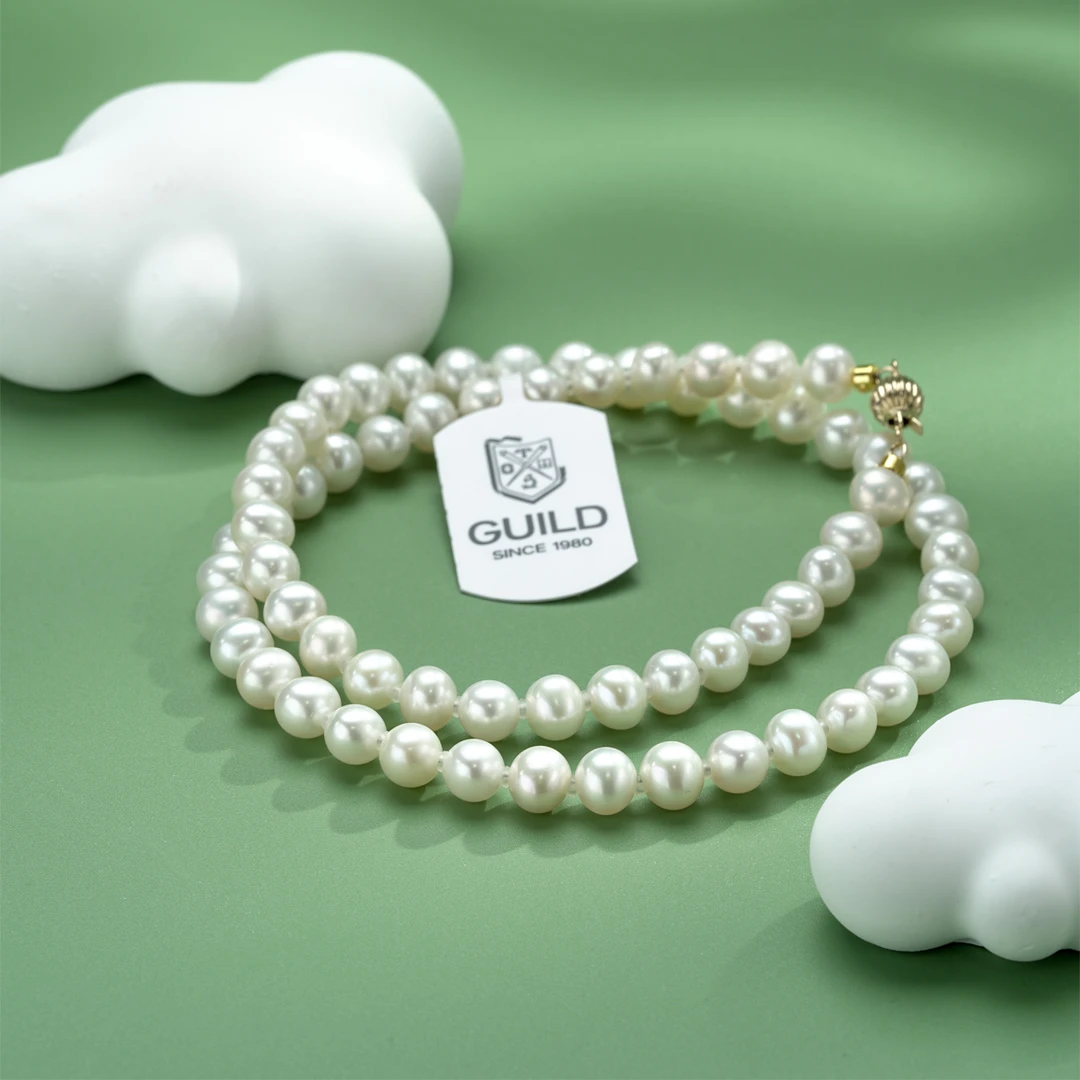 Gloire/古名【媛媛】14K金 欧若拉无核珍珠项链6.5-7mm Z1596