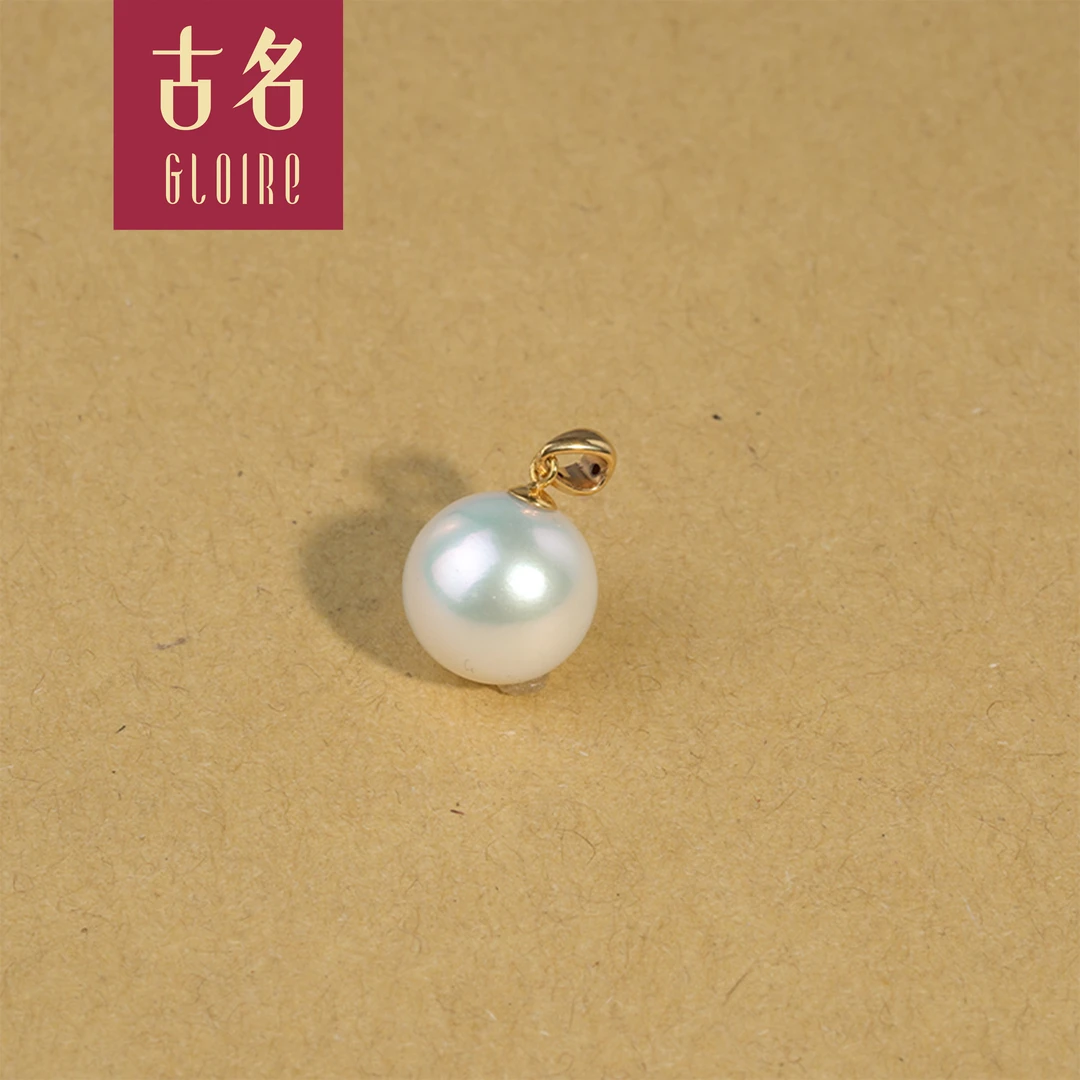 Gloire/古名18k金 正圆极强光珍珠吊坠11-12mm -Z0397