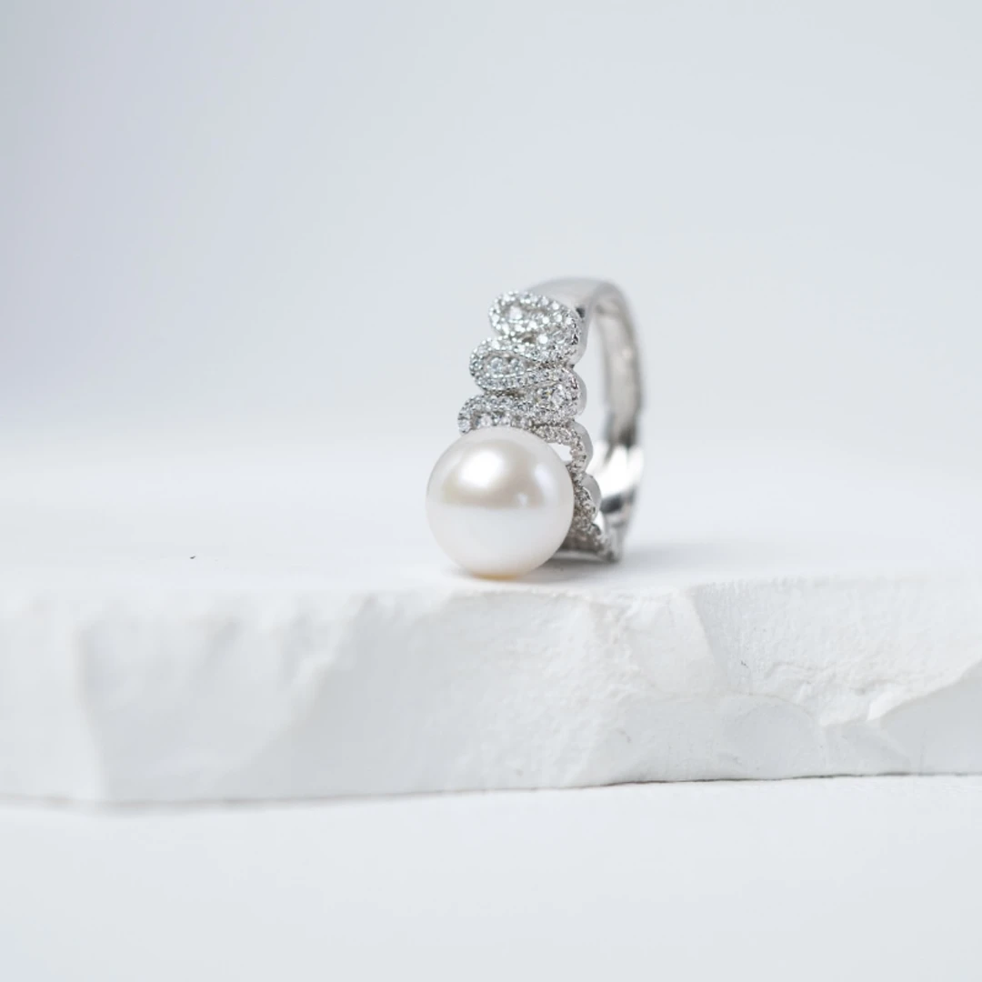 Gloire/古名 正圆极强光天然珍珠大龙珠戒指 10-11mm Z0751