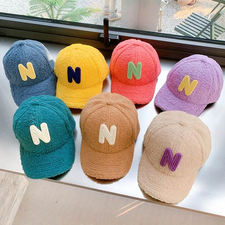 女童羊羔绒鸭舌帽2022秋冬装儿童韩版毛绒棒球帽宝宝保暖百搭帽子
