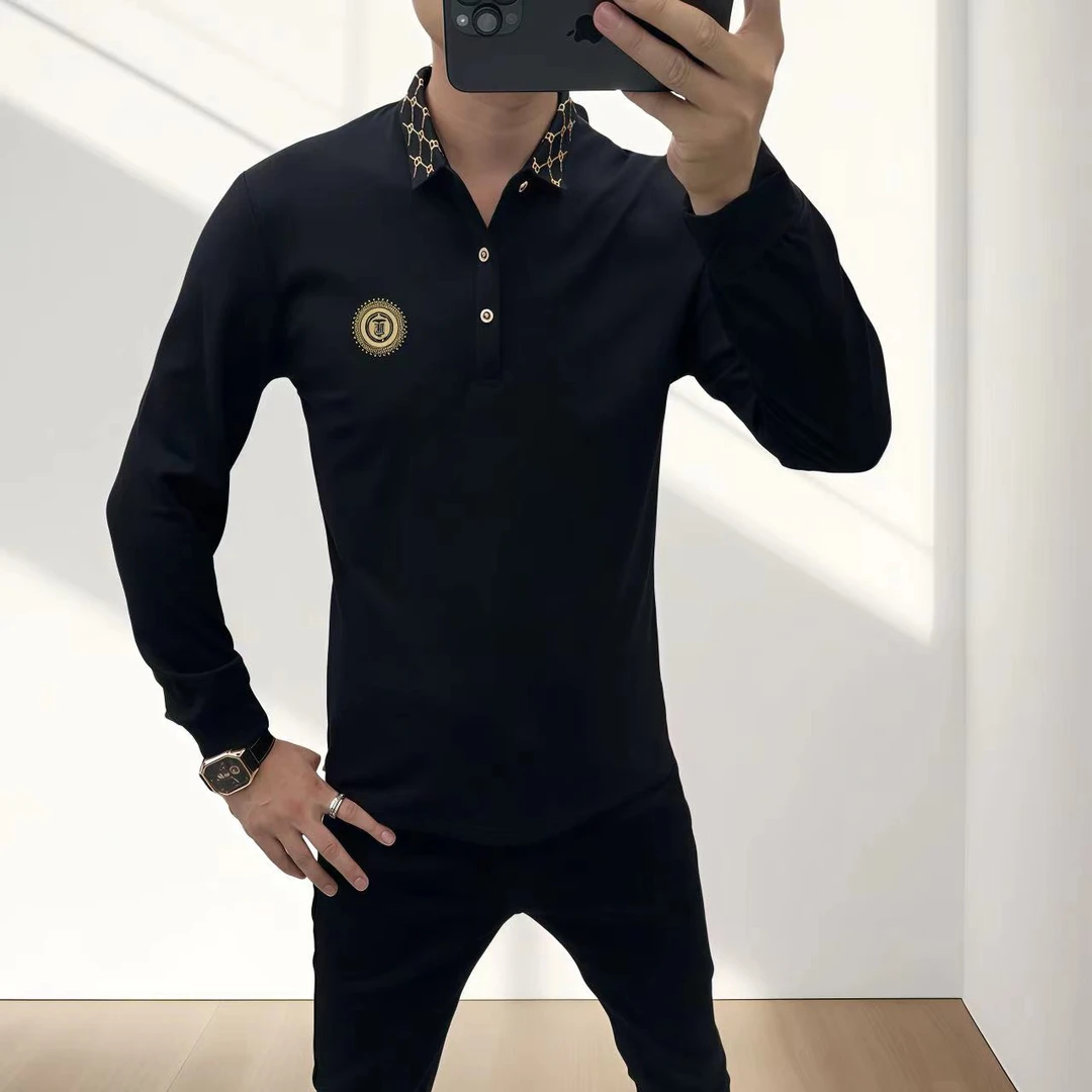 男士秋季新款长袖时尚休闲百搭POLO衫9903