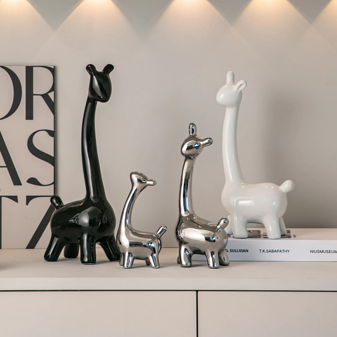 一家四口小鹿家居饰品摆件轻奢高档高级感客厅电视柜酒柜装饰摆件