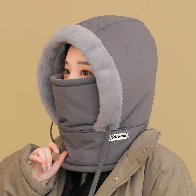 【加绒加厚】防寒一体帽户外防风骑行包头帽冬季保暖款帽子面罩围脖