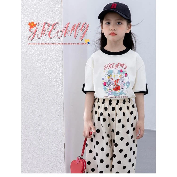 图图小象女童短袖2024夏季新款卡通T恤衫夏装童装打底衫儿童上衣