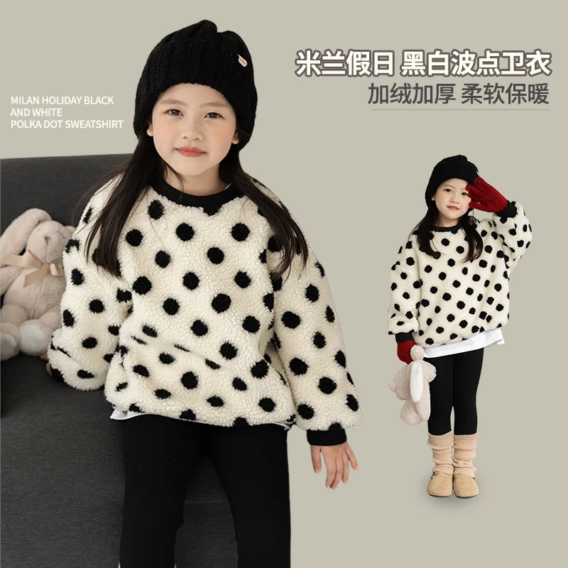 【冬日圆舞曲】女童加绒加厚卫衣2024冬装新款儿童保暖上衣ADR1218