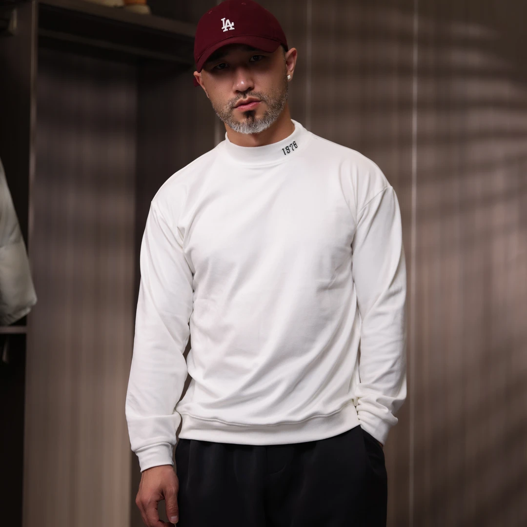 套头男装圆领休闲长袖保暖秋冬纯色打底衫男女同款V7005