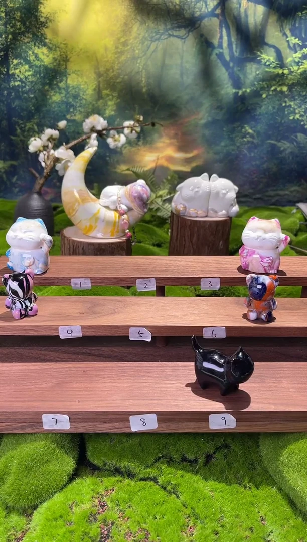 【闪购商品】绿**猫漂漆天然大漆猫咪摆件非丙烯
