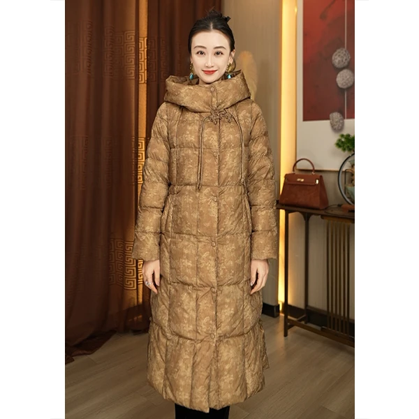 【林典】21新款气质新中式中长款鹅绒服