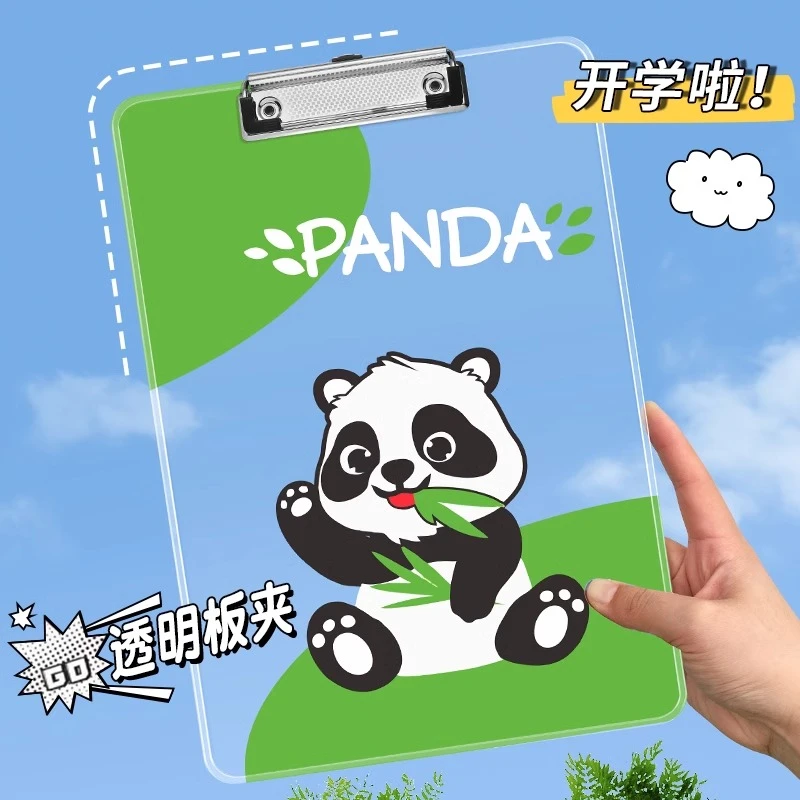 华杰文件夹板透明书写板夹A4加厚书写字垫板学生试卷夹存单悬挂夹