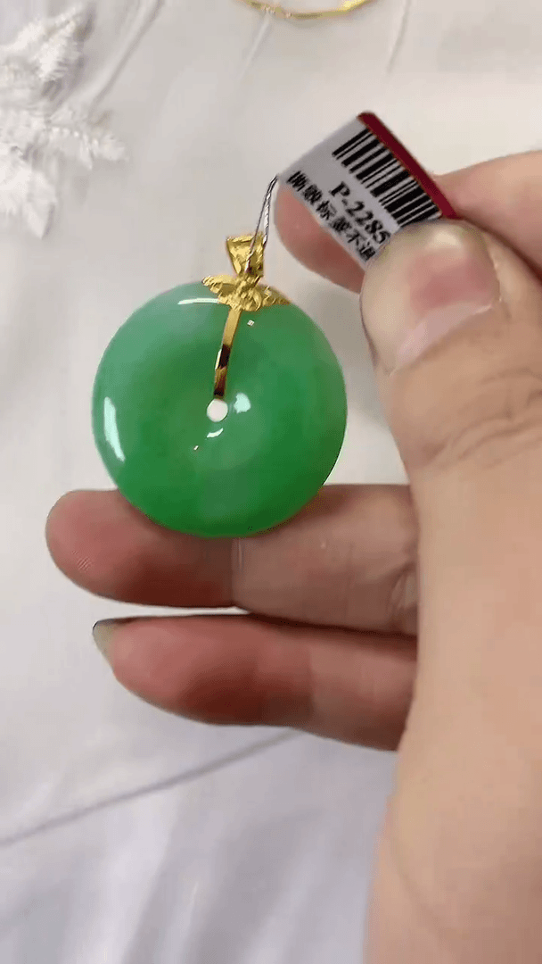 【闪购商品】翡翠颈饰18K金镶嵌挂件