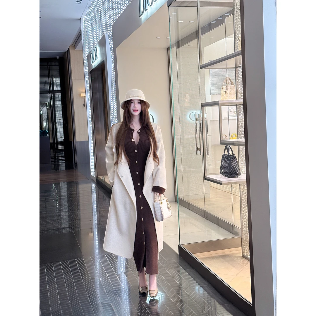 TUTU【苏黎世冬日】秋冬修身双面毛呢中长款保暖大衣外套#WT1236