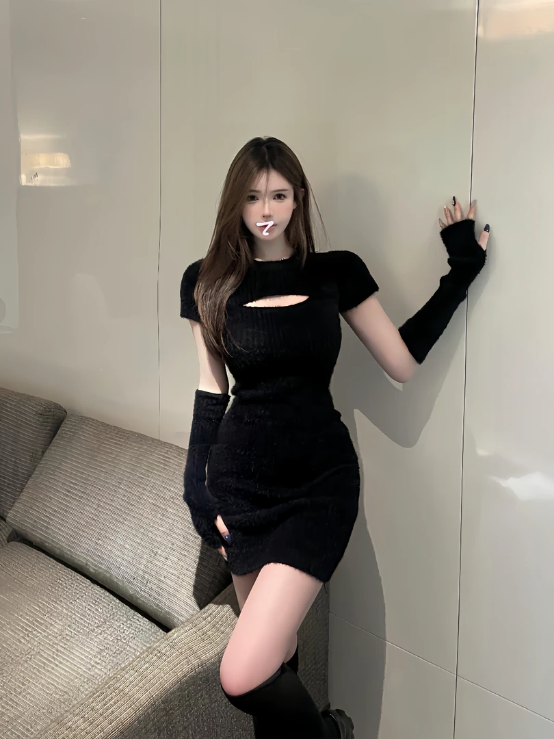 TUTU 纯欲课代表 奶fufu毛衣连衣裙 #00105