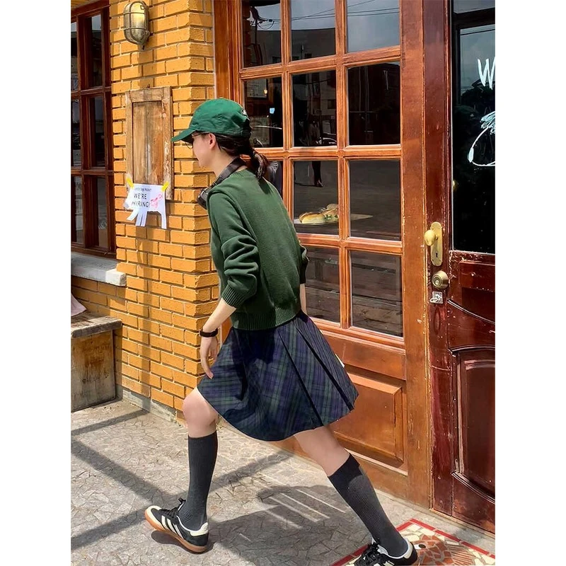 浮生八记“IVY格纹”复古常春藤经典格纹短裙前后两穿半裙