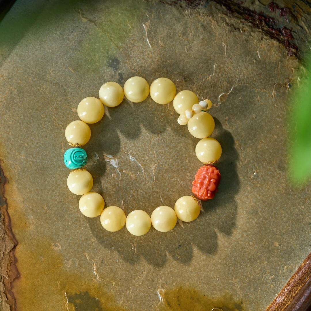 琥珀白蜜18K金典藏级手串AS0177女款约11mm