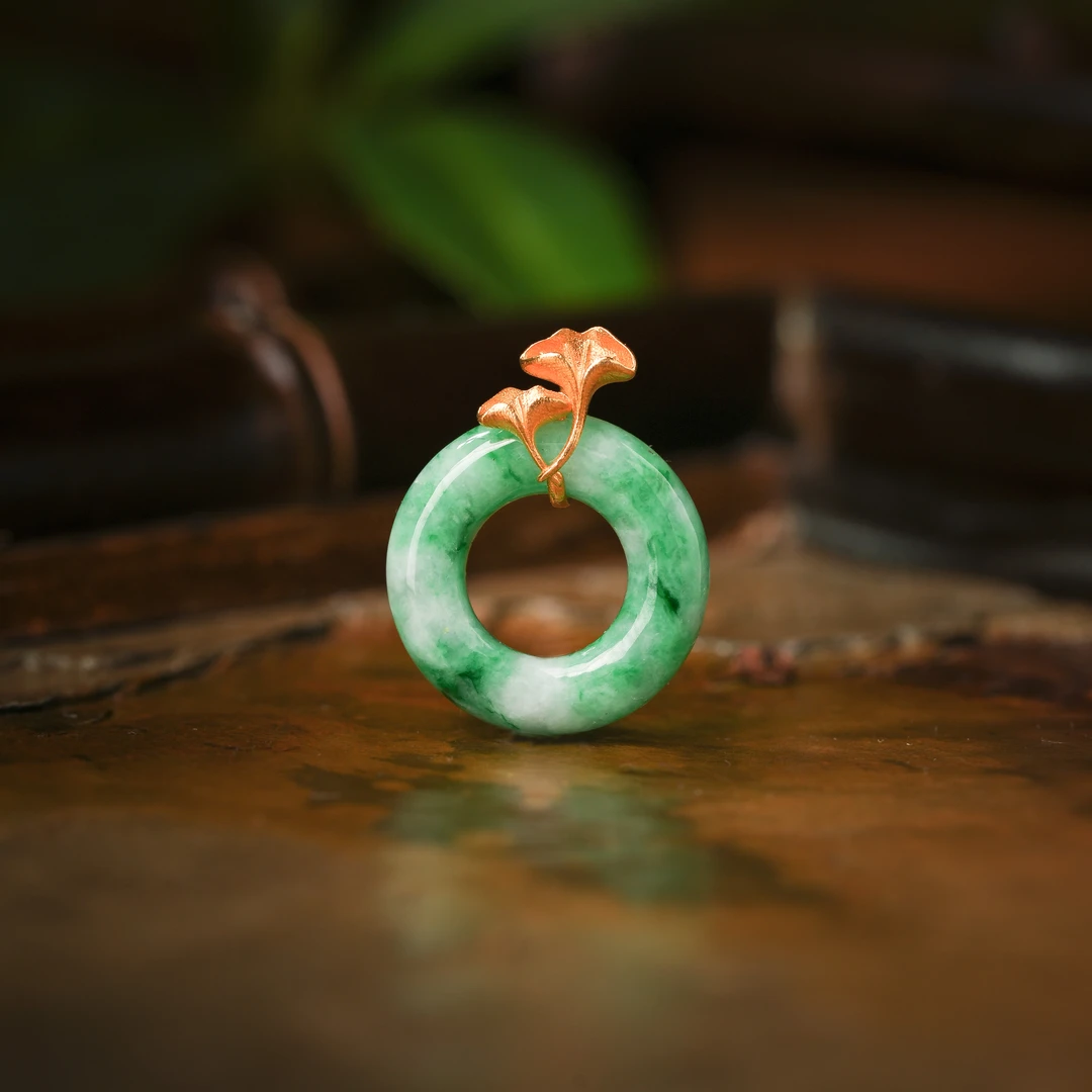 翡翠18K金精品吊坠AD0509