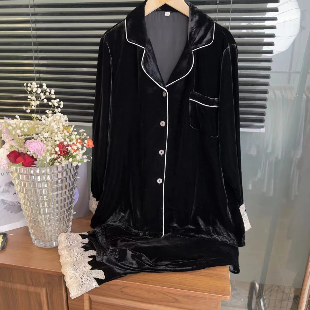 【桑蚕丝源头工厂】100%桑蚕丝重磅加密加厚真丝套装T2053