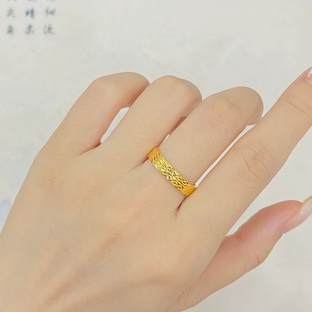 足银戒指 足银 网纹戒指 包银简约大方经典指环时尚精美