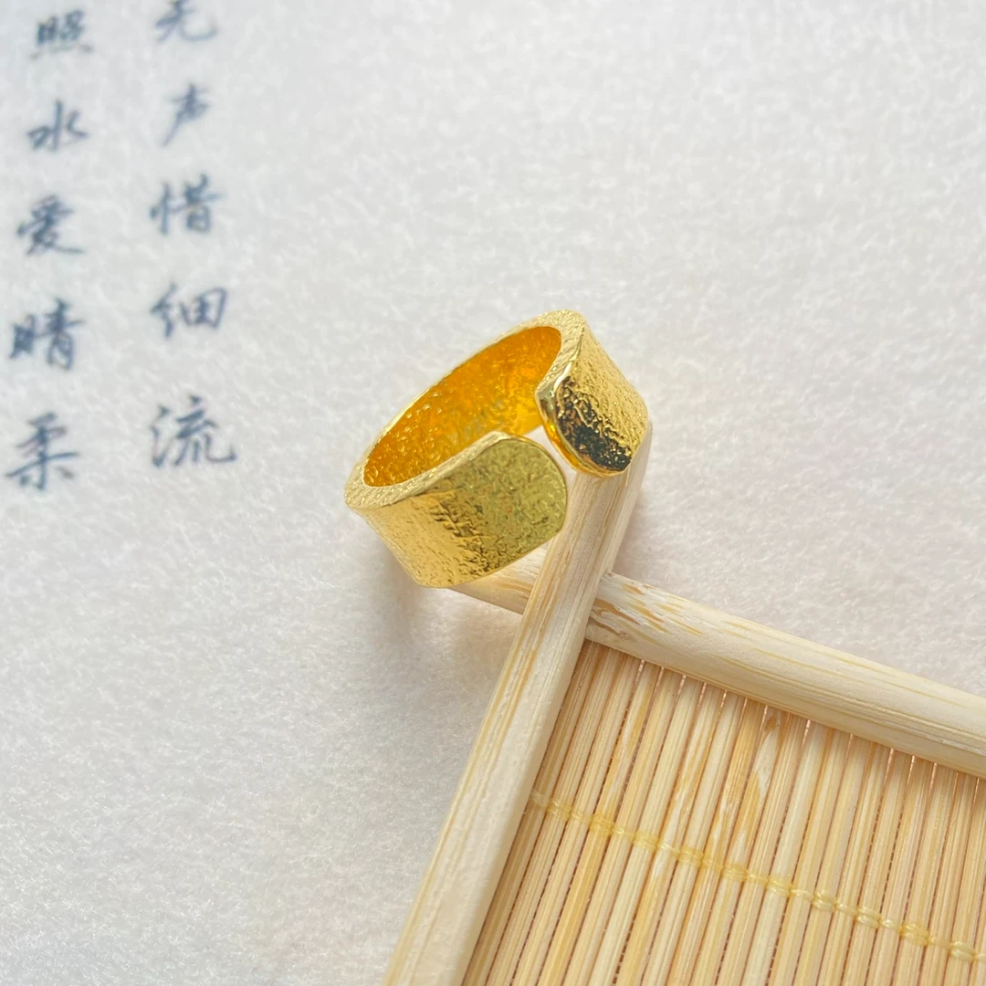 足银戒指 足银戒指 纸醉金迷 包银复古指环霸气经典活口可调节