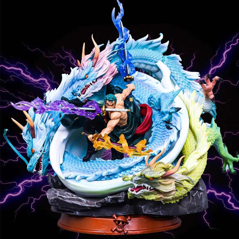 海贼王系列 三龙索隆 双头雕 带彩盒 带剑气 模型摆件礼物